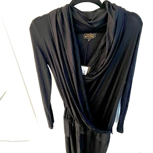 NWT vintage Vivienne Westwood Anglomania black asymmetrical hooded dress sz 46 - Picture 13 of 16